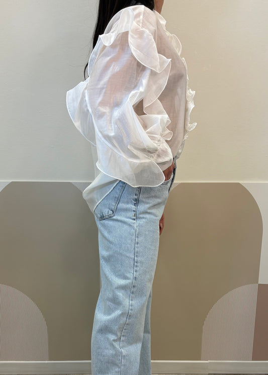 Camicia con Ruches e Pizzo